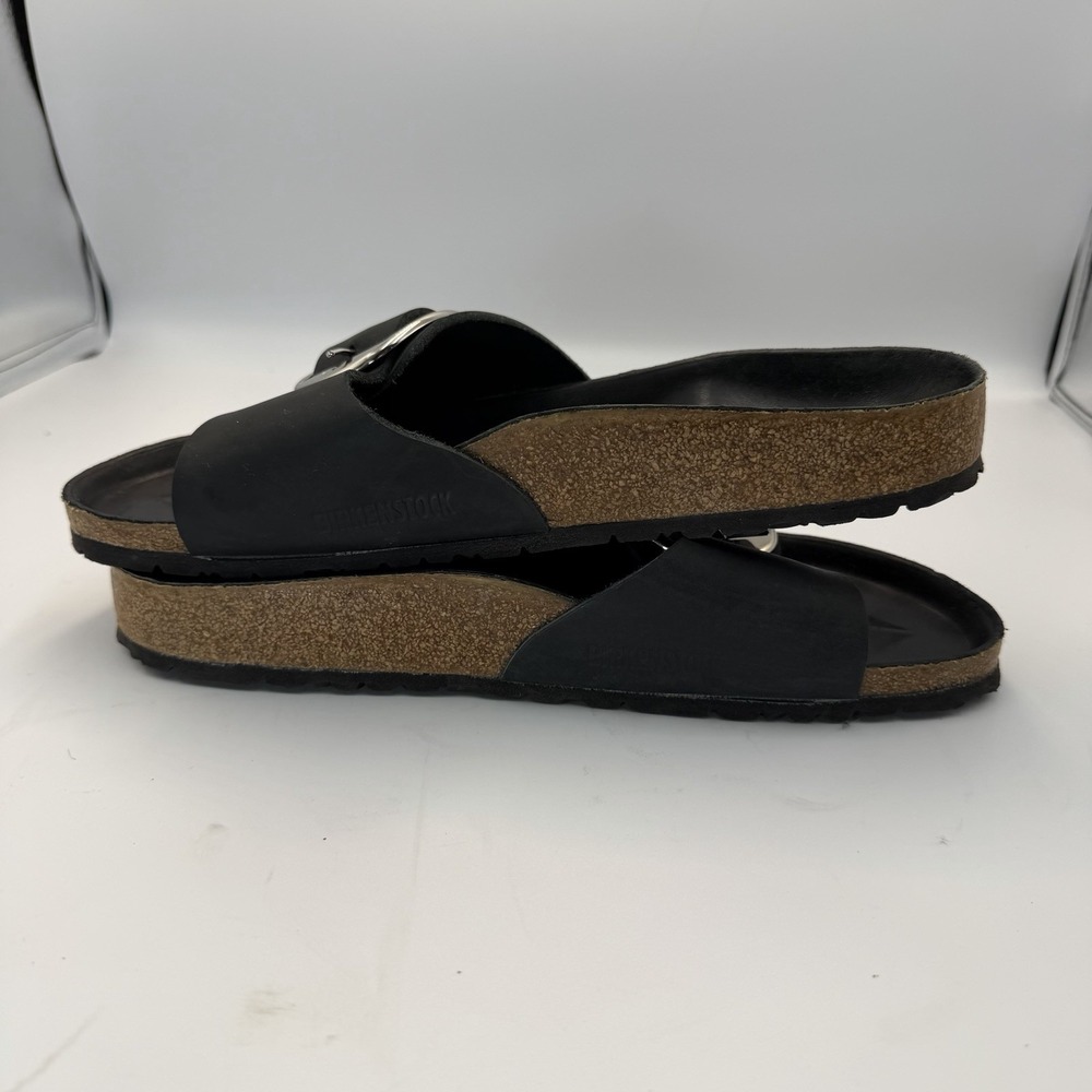 Birkenstock Madrid Big Buckle Slide Sandal in Black Leather Size 42 (US 11) - Picture 3 of 7